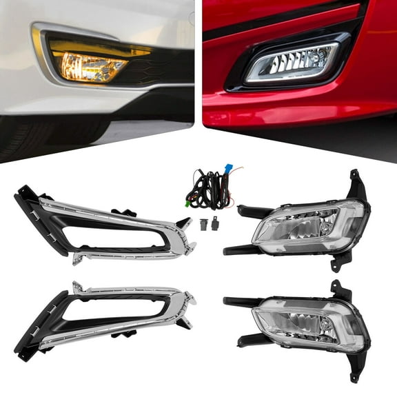 55W 12V Fog Light with Lamp Cover, Left+Right Fog Light Lamp, Fog Light Lamp For 2014-2015 Kia Optima ABS PC