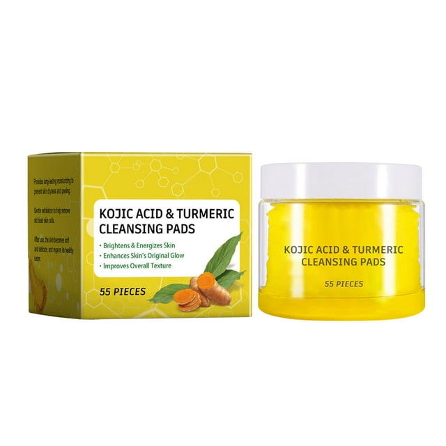 55XpcsTurmeric Kojic Cleansing Pads Pads For Face Dark Helps Skin Oil