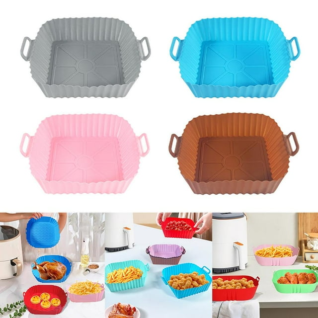 55cm Mint Amazon Spot Air Fryer Mat Thickened Food Grade Silicone Baking Mat Home Air Fryer Baking Tray