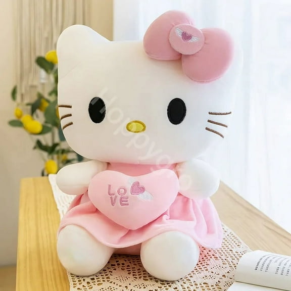 55cm Sanrio Hello Kitty Cat Plush Toys Kawaii KT Cat Girls Plush Doll Soft Stuffed Cartoon Pink Doll Birthday Gift For Girls