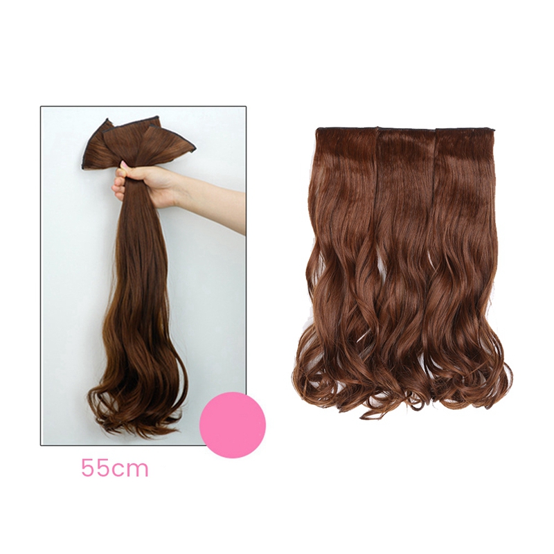 55cm Thickened ThreePiece Wig Set Large Wavy Long Curly Wig High Temperature Hair Wire Wig