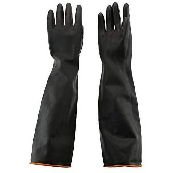55cm Waterproof Rubber Gloves Protective Gloves Chemicals Long Acid / Alkali Resistant Latex Household Gloves for Work, Household, Car Wash