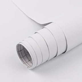 55cm Wide Matte white Waterproof Self-Adhesive Vinyl Wallpaper - Peel and Stick Contact Paper for Walls, Furniture, Kitchen Cabi
