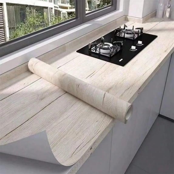 55cm Wide Wood Grain Home Decor Furniture Waterproof Vinyl Wall Sticker ...