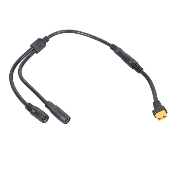 55cm XT60 to Double DC8020 Power Cable with 14AWG Coppered Cores for Battery Charging Cord Durability