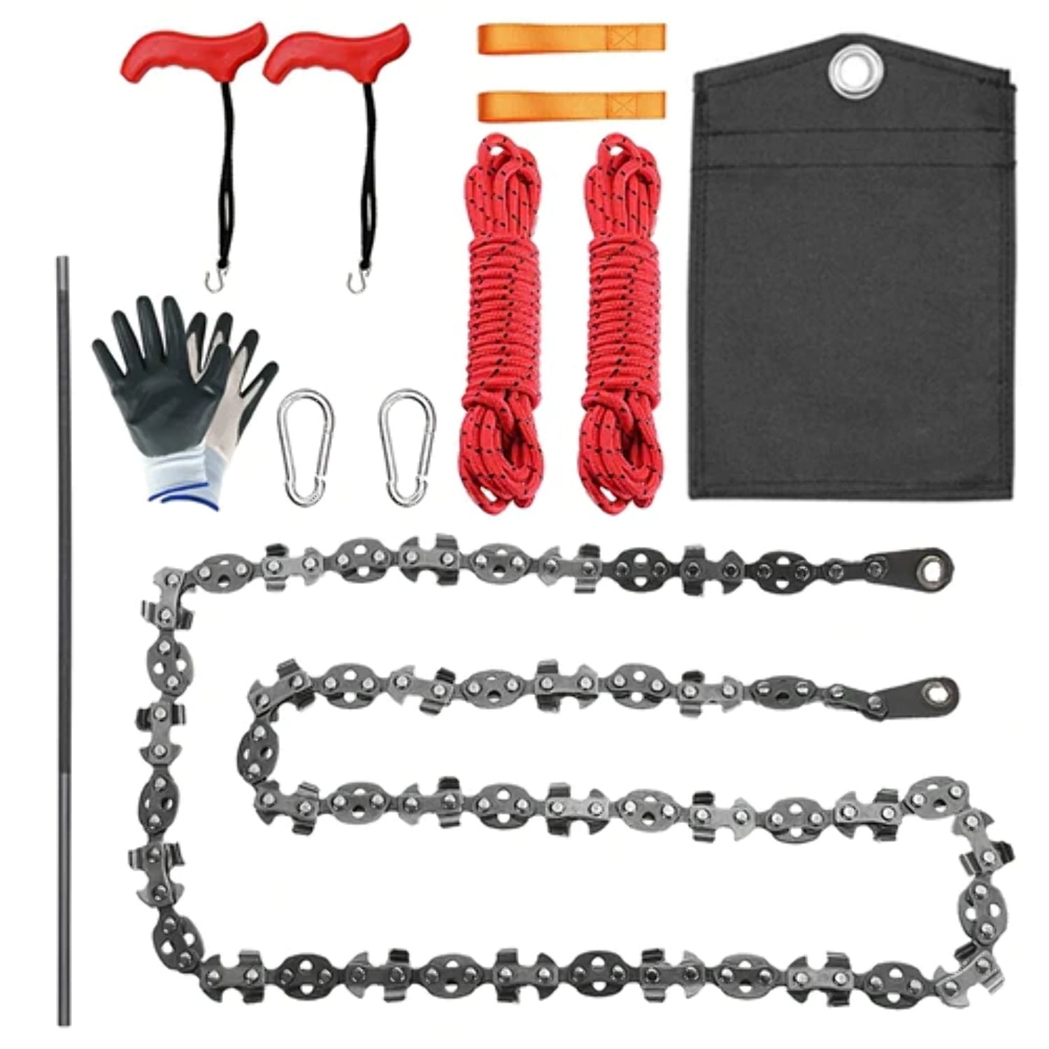 55in 68 Sharp Teeth Hand Rope Chainsaw Kit Blades on Both Side High