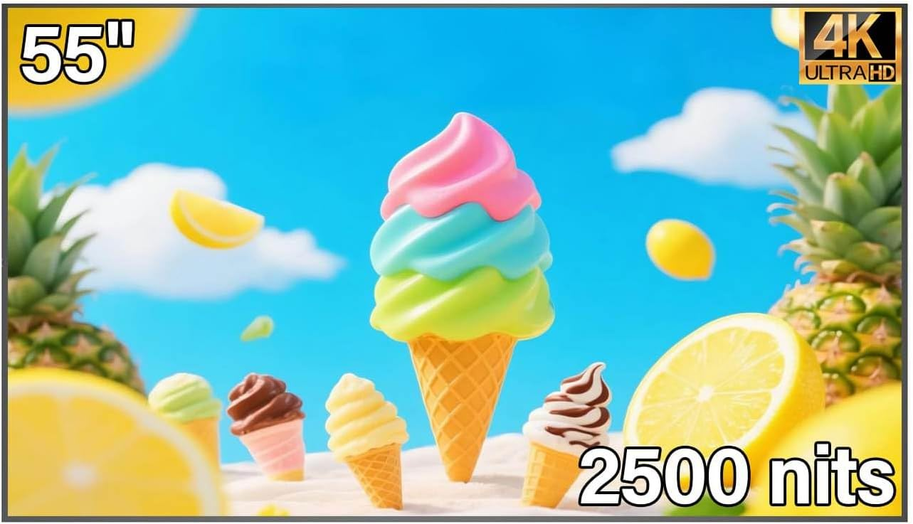 55inch 4K Digital Signage Display, 2500nits High Brightness, LCD ...