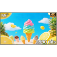 thumbnail image 1 of 55inch 4K Digital Signage Display, 2500nits High Brightness, LCD Monitor Slim Fit Frameless Advertising Display, Wall Mount Digital Display, CMS Remote Publishing, 7/24 Timer Switch, Built-in Speaker, 1 of 10
