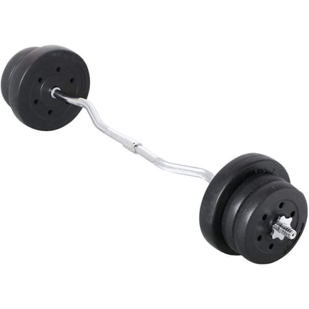 55lb Olympic Barbell Dumbbell Weight Set for Gym Lifting Exercise Workout, Olympic Bar Curl Bar