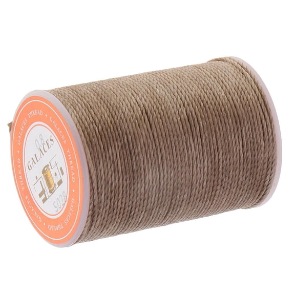55m 0 . 8mm Polyester Leather Sewing Round Waxed Thread Cord , Coffee