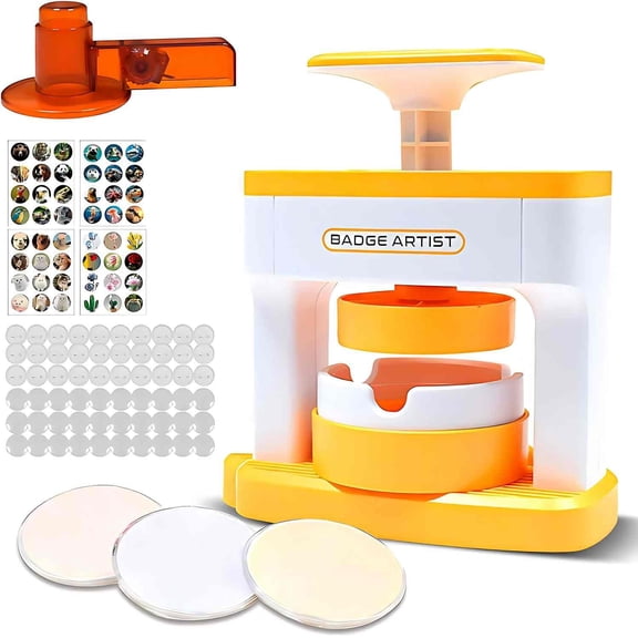 55mm Button Maker Kit with 48 Parts and 48 Pictures Ergonomic Handle for Kids Gift Making