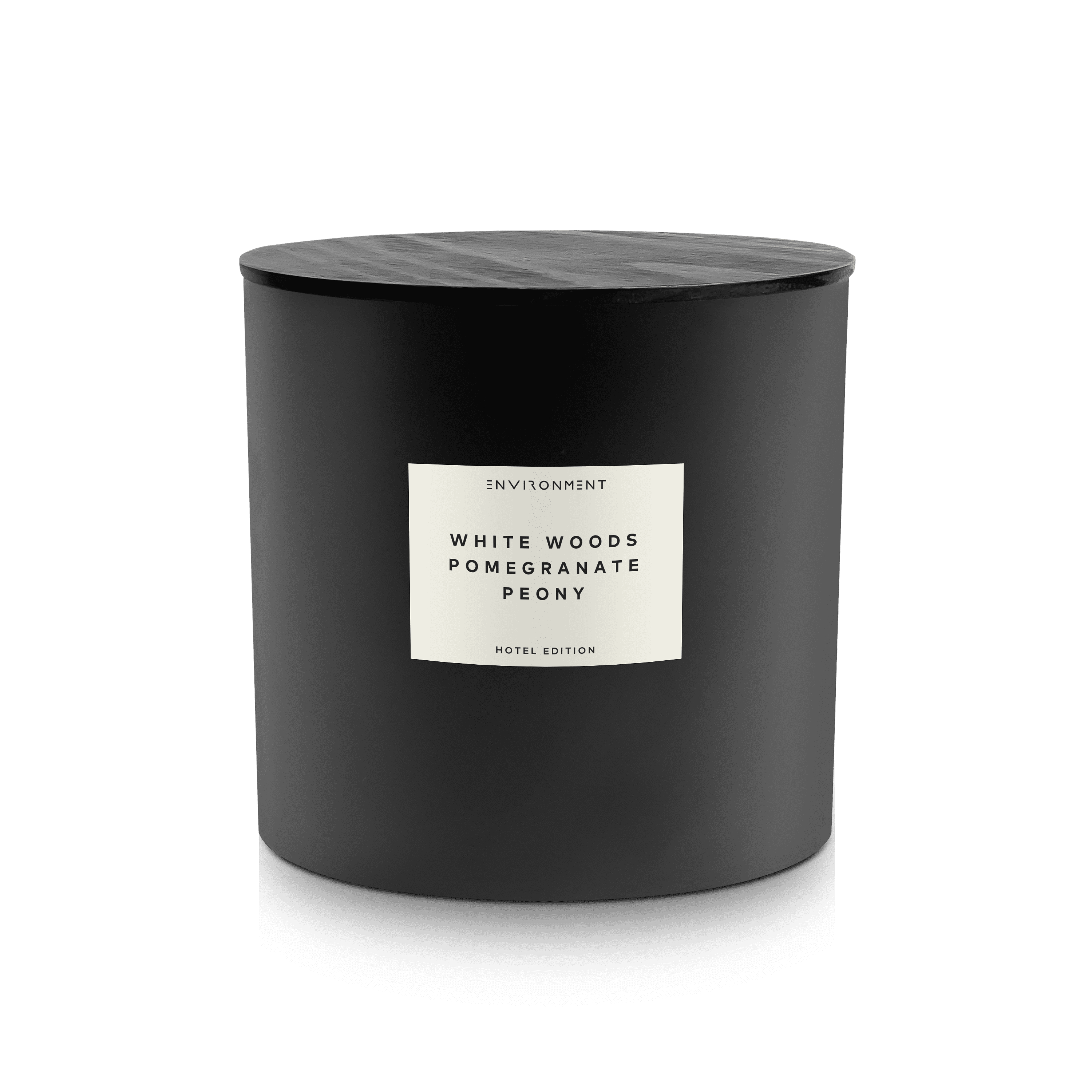 55oz Black Glass Scented Candle with White Woods, Pomegranate, and Peony