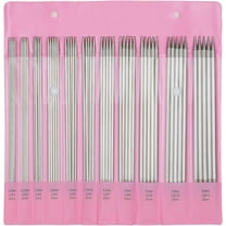 55pcs Double Pointed Knitting Needles, 11 Sizes Stainless Steel Metal Short Knitting Needles Set, Beginners Straight Knitting Needles Double Pointed Knitting Needle Sets 2mm to 6mm