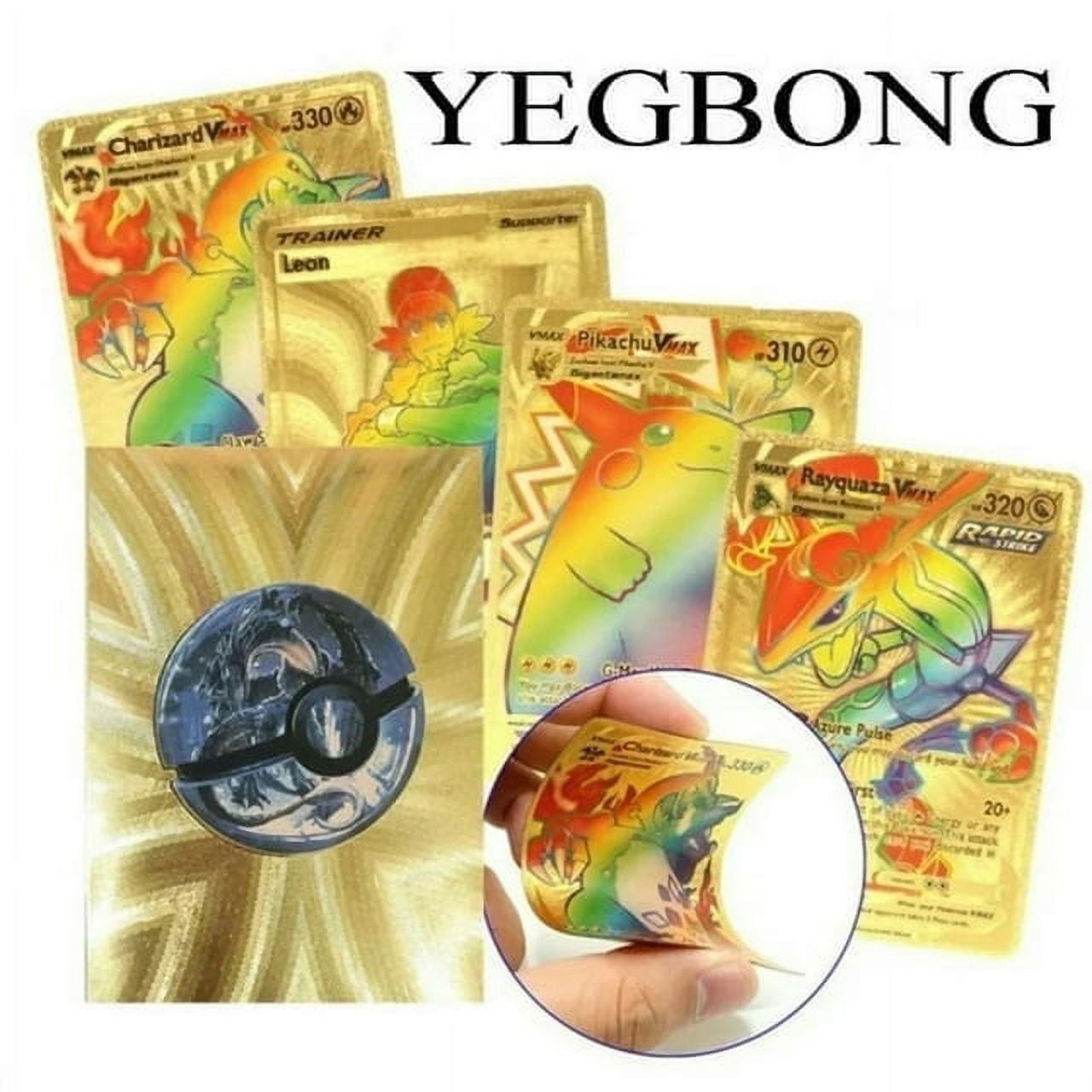 55pcs Gold Rainbow Charizard,Packs Vmax DX GX Rare Golden Cards, TCG ...