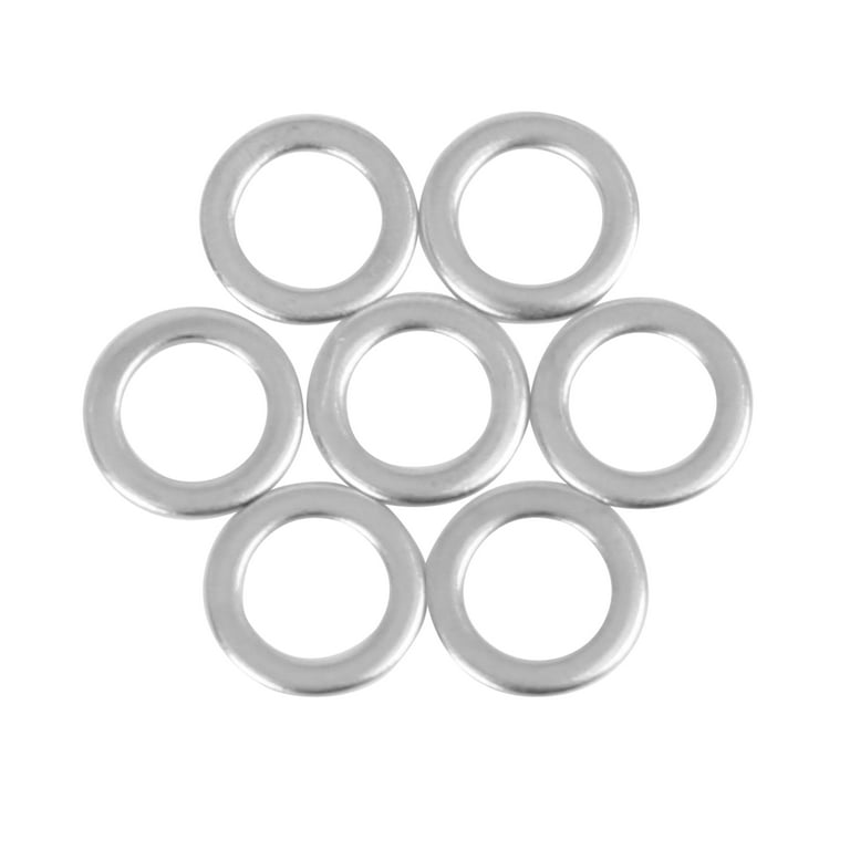 55pcs M6 x 10mm x0.8mm Stainless Steel Car Fastener Sealing Flat Washer  Gaskets Silver Tone 