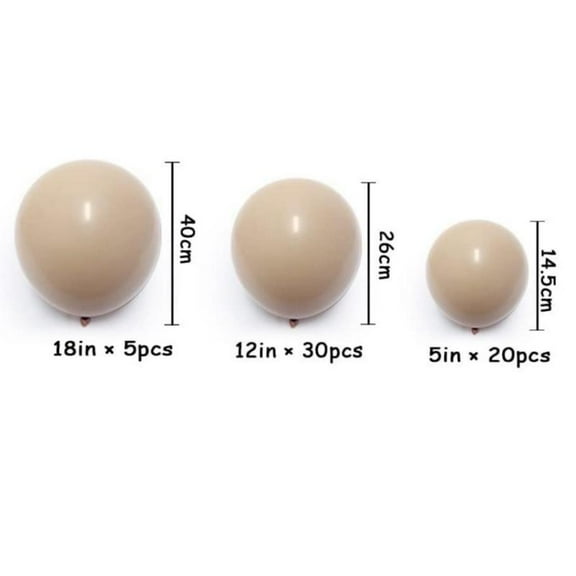 55pcs set balloon set - 5/10/12/18inch Brown Beige Nude Tan Balloons for Birthday Party Netural Decorations