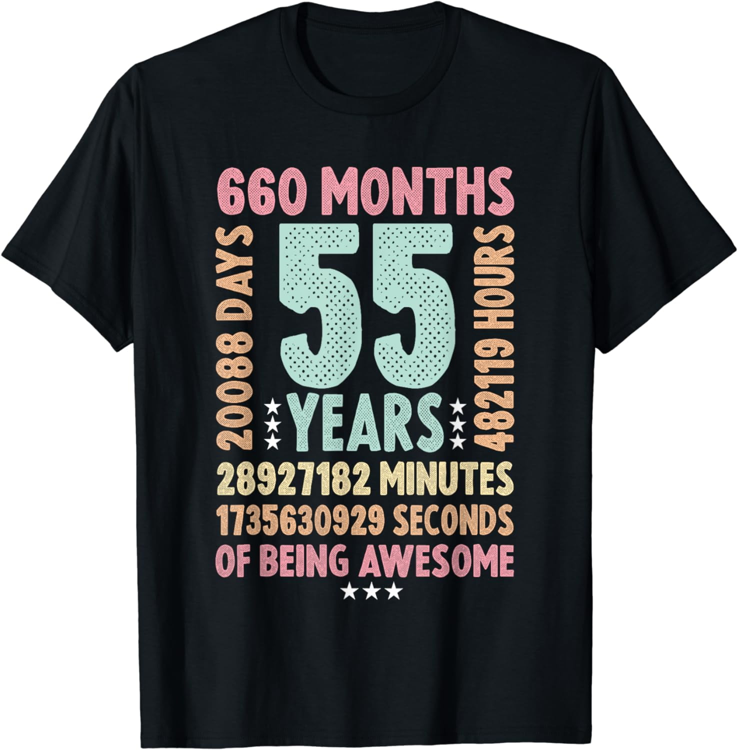 55th Birthday 55 Years Old Vintage Retro 55 yr old T Shirt Walmart