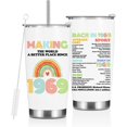 thumbnail image 1 of 55th Birthday Gift for Women, Her, Best Gifts for 55 Year Old 1969 Birthday Gift Ideas, 20oz Tumbler Stainless Steel Double Wall Vacuum Insulated Coffee Travel Mug Cup with Straw Old People Gifts, 1 of 6