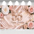 Pink Roses With Perlas 55th Happy Birthday Backdrop Pink White Rose Pearl Diamond Birthday ...