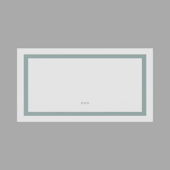 55x30 inch LED Lighted Bathroom Mirror with Anti-Fog, with Front and Backlight Wall Mounted Vanity Mirror with Smart Touch Button, Memory Function, Adjustable light 3 Colors