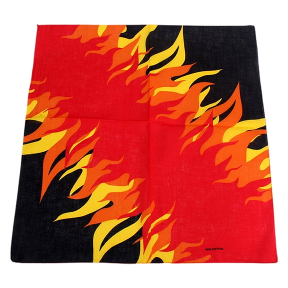 55x55cm Unisex Multifunction Square Bandana Hot Fire Flames Burning Theme Print