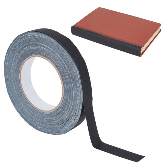 55yards/50m Bookbinding Tape 0.8 Inch wide Bookbinding Repair Tape Black Cloth Book Tape Black Matte Self Adhesive Non Reflective Cloth Tape for Book Spines Covers Repair Library Supplies for DIY