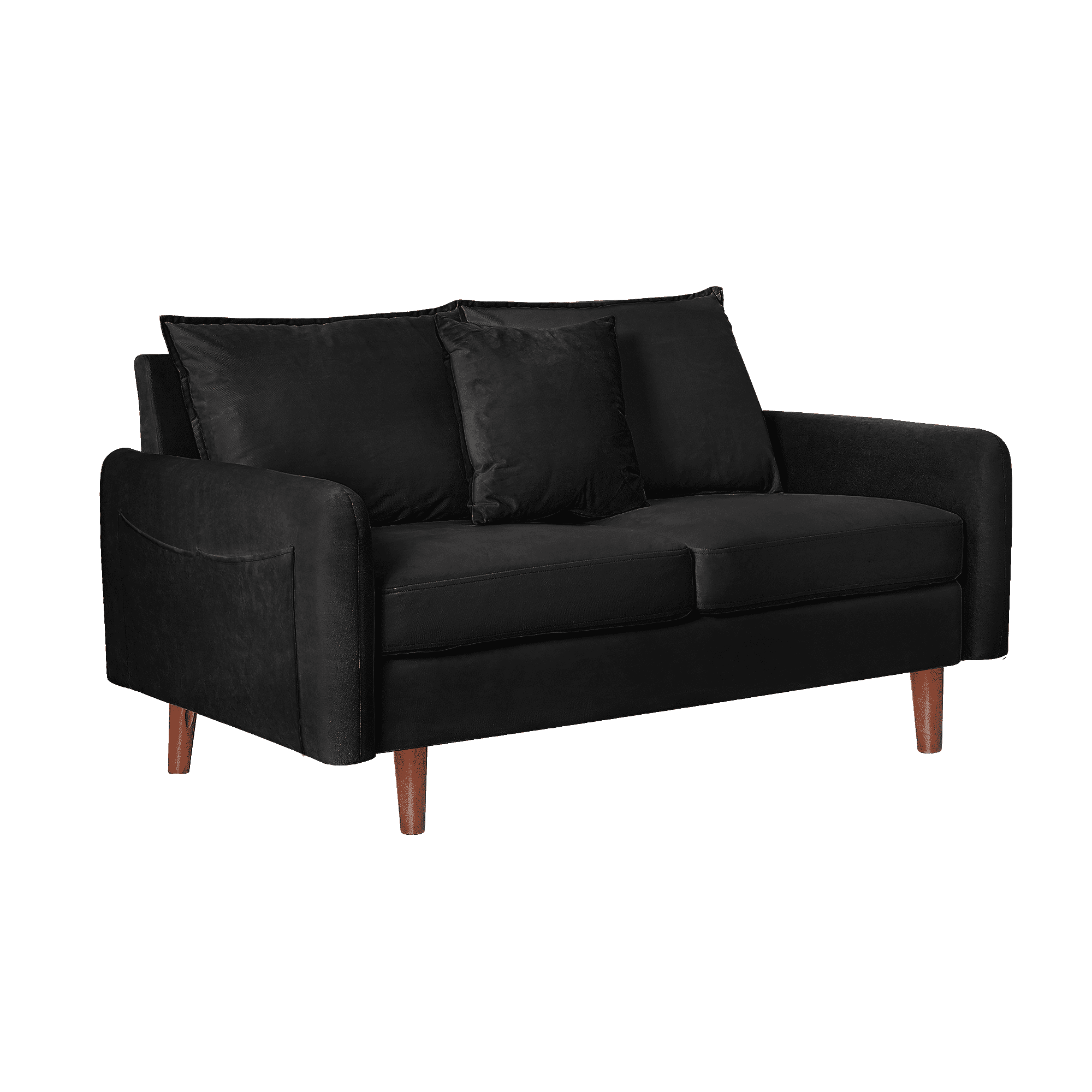 56.1" Modern Mid-Century Loveseat, Velvet Upholstery,Compact Sofa with Wooden Legs
