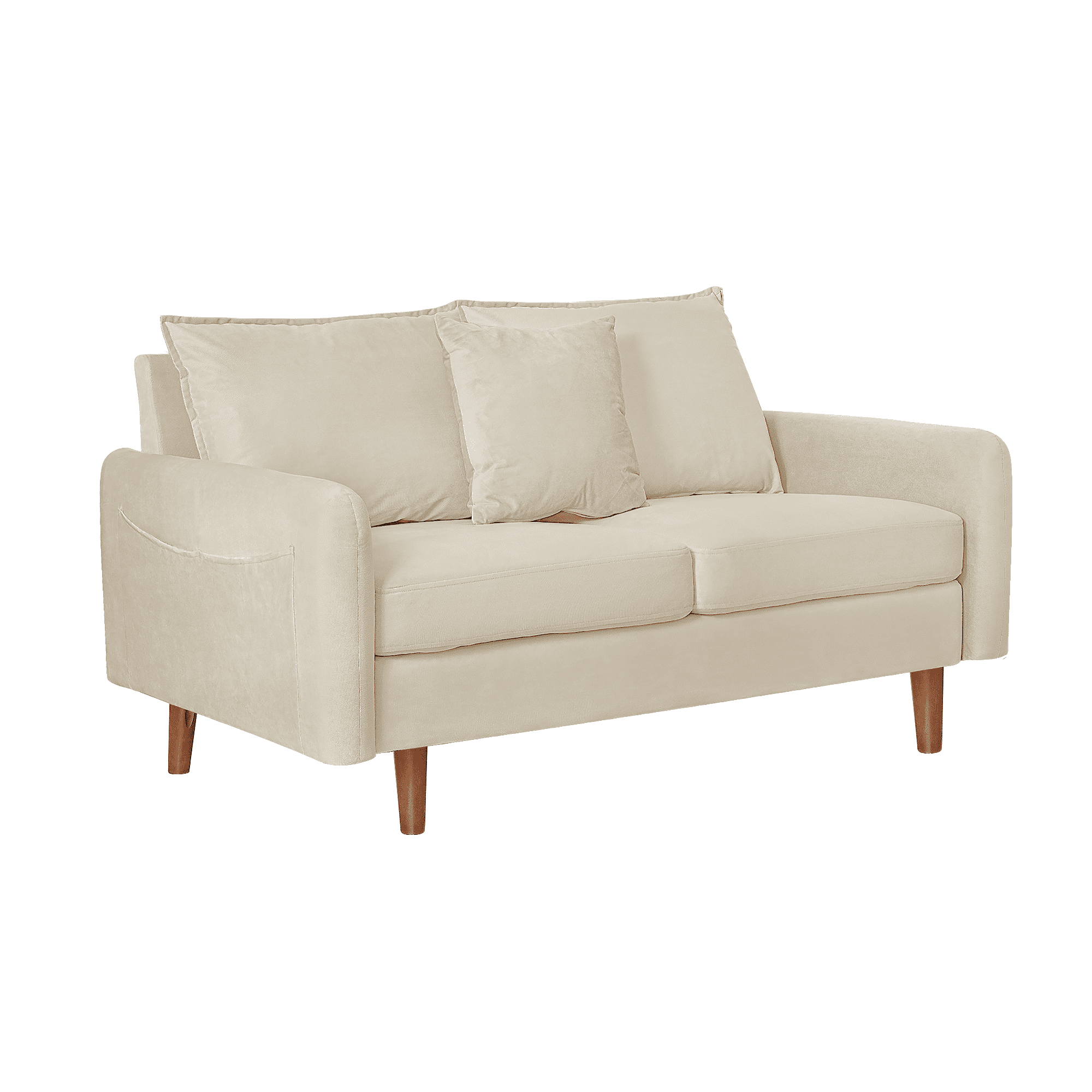 56.1" Modern Mid-Century Loveseat, Velvet Upholstery,Compact Sofa with Wooden Legs