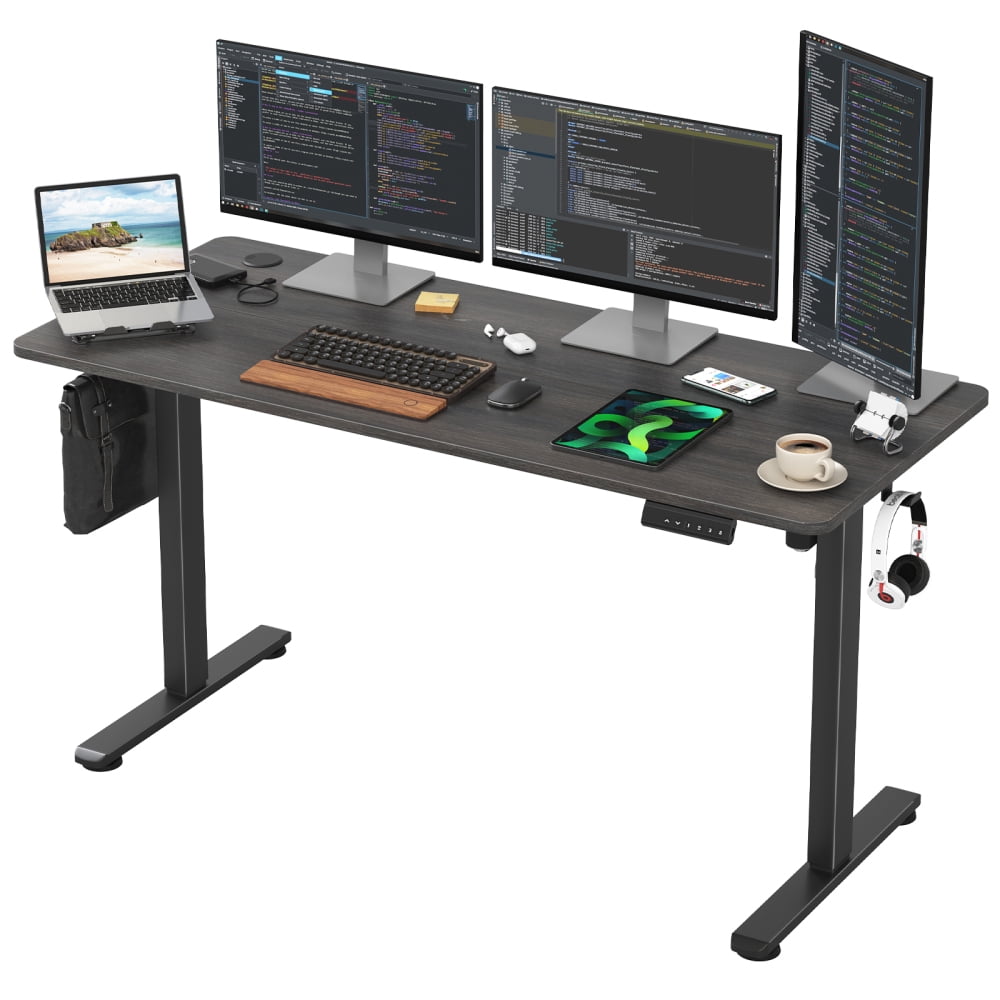 56"×24" Electric Standing Desk, Height Adjustable Sit Stand Home Office Desk with Splice Board
