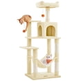 thumbnail image 1 of 56.3'' Cat Tree Tower for Indoor Cats ,Multi-Level Cat Condo Cat Furniture with Scratching Posts, Perches, Hammock, Cave ,Beige, 1 of 7