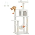 thumbnail image 1 of 56.3'' Cat Tree Tower for Indoor Cats ,Multi-Level Cat Condo Cat Furniture with Scratching Posts, Perches, Hammock, Cave Cream White, 1 of 6