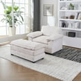 thumbnail image 1 of 56.3 Inch Corduroy single sofa With 2 toss pillows and a ottoman ,Comfy Sofa- Deep Seat Couch for Living Room, 1 of 5