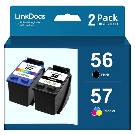 56 57 Ink for 56 57 C6656AN C6657AN Ink Cartridge Compatible for Photosmart 7760 7260 7350 7450 7550 Deskjet 5550 5650 5850 Officejet 4215 PSC 2210 2410 (Black, Tri-Color)