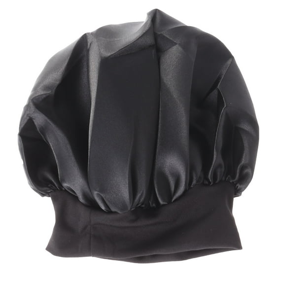 56-58cm Wide Side High Resilience Long Hair Bonnet Sleeping Size (Black)