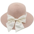 thumbnail image 1 of 56-58cm hat circumference women's big brimmed hat summer hat beach sun hat bow straw hatFlesh pink, 1 of 5