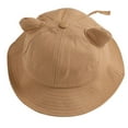 thumbnail image 1 of 56-58cm head circumference cute cat ears and tail fisherman hat female summer basin hat sunshade sunscreen hat - Khaki, 1 of 5