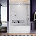 thumbnail image 1 of UKD01 56 to 60 in. x 66 in. H Frameless Double Sliding Shower Door in Chrome with 3/8 in. (10mm) Clear Glass, 1 of 7