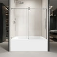 thumbnail image 1 of 56'' - 60'' W X 66'' H Single Sliding Frameless Tub Shower Door With 3/8 Inch (10Mm) Clear Glass In Chrome, 1 of 1