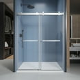 thumbnail image 1 of 56'' - 60'' W X 76'' H Soft-Closing Double Sliding Frameless Shower Door With 3/8 Inch (10Mm) Clear Glass In Chrome, 1 of 6