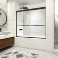 thumbnail image 1 of 56-60" W x 58" H Double Sliding Framed Shower Door, with SGCC Tempered Glass, Matte Black Finish, ACE, 1 of 10