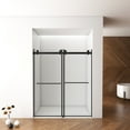 thumbnail image 1 of 56"-60"W x 70"H Frameless Shower Door, Double Sliding Shower Door, 5/16"(8mm) Laminated Glass Premium Tempered Glass Shower Enclosure,Double Side Easy Clean Coat,Matte Black Finished With Buffer, 1 of 4