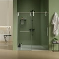 thumbnail image 1 of 56"-60"W x 70"H Sliding Shower Door, Frameless Shower Door with Premium 5/16"(8mm) Thick Tempered Glass, Brushed Nickel Finished and Towel Bar, Water Repellent Shower Glass Door for Bathroom, 1 of 7