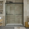 thumbnail image 1 of 56-60" W x 72" H Frameless Sliding Shower Door, Double Sliding Shower Door, 3/8" (10mm) Thick SGCC Tempered Glass - Explosion-Proof Film, Matte Black, 1 of 8