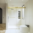 thumbnail image 1 of 56-60" W x 76" H Shower Door, Double Sliding Frameless Shower Door with Premium 3/8 Inches (10mm) Thick SGCC Tampered Glass, Soft Close, Explosion-Proof Film, 1 of 8