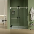 thumbnail image 1 of 56"-60"W x 76"H Sliding Shower Door, Frameless Shower Door with Premium 5/16"(8mm) Thick Tempered Glass, Brushed Nickel Finished and Towel Bar, Water Repellent Shower Glass Door for Bathroom, 1 of 7