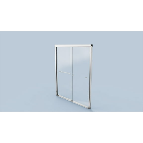56"-60"Wx72" HFrameless Double Sliding Shower 1/4" (6mm) Thick SGCCGlassWith ExplosionFilm, Chrome Bypass Shower