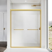 56-60 in.W x 72 in.H Double Sliding Framed Shower Door,Clear Tempered Glass,Stainless Steel Frame,Brushed Gold