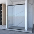 thumbnail image 1 of 56-60"x70" Aluminum Frame Double Sliding Shower Door, with 5/16" (8mm) Tempered Glass, 1 of 17