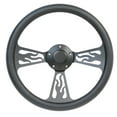 thumbnail image 1 of 56-62 CORVETTE Non-telescopic 14" Billet Half Wrap Steering Wheel Black, 1 of 1