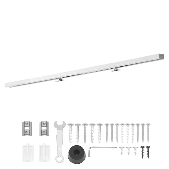 Sliding Pocket Door Hardware Track Kit 56.73 inch Soft Close System for 30 inch Single Door 1 to 1 3/4 inch Thickness Quiet Smooth Sliding Aluminum Alloy Interior Door Hardware Set